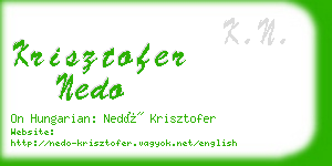 krisztofer nedo business card